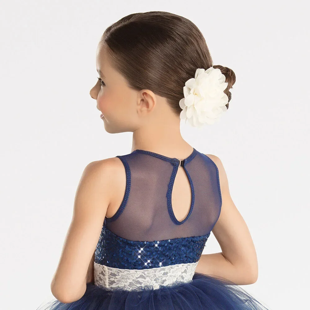 Pre-Owned Dance Costume Revolution RC20529 Medium Child Blue Tutu Ballet Sequin